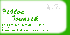 miklos tomasik business card